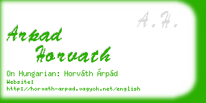 arpad horvath business card